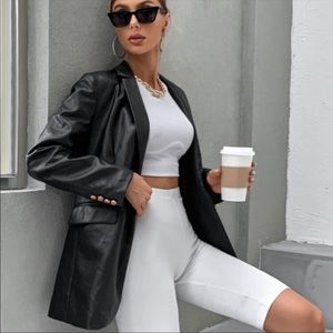 NWT ❗️Zara black leather blazer